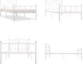 vidaXL Bedframe metaal wit 90x200 cm - Bedframe - Bedframes - Eenpersoonsbed - Eenpersoonsbedden