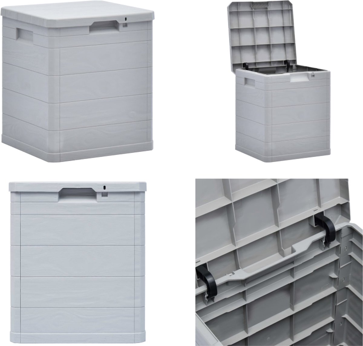 Antracietkleurige Hars Met Houtlook - 42,5x44x50 Cm