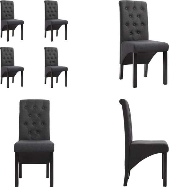vidaXL Chaises de salle à manger 4 pcs Tissu Gris foncé - Chaise de salle à manger - Chaises de salle à manger - Chaise de salle à manger - Chaises de salle à manger