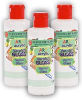 Set van 3 Acrylvernis Glanzend | Ideaal voor Kunst en Hobby's | 100ml – Acrylvernis Waterbasis