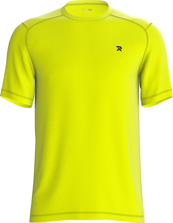 Limegroen sportshirt met 'R' logo op de borst.