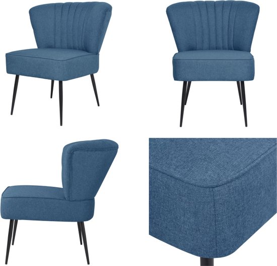 vidaXL Chaise de cocktail Tissu Bleu - Chaise de cocktail - Chaises de cocktail - Chaise de cocktail - Chaises de cocktail