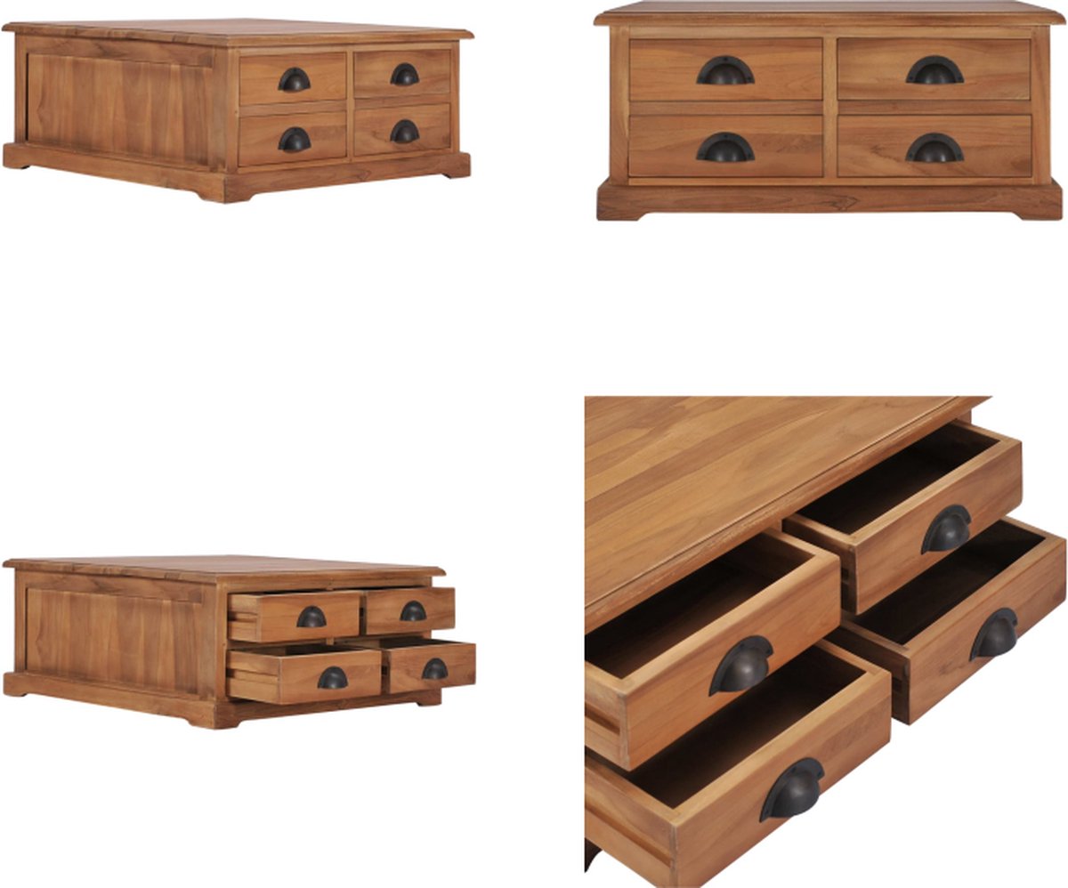 VidaXL Salontafel 68x68x30 cm massief teakhout Salontafel Salontafels Houten Salontafel Houten Salontafels