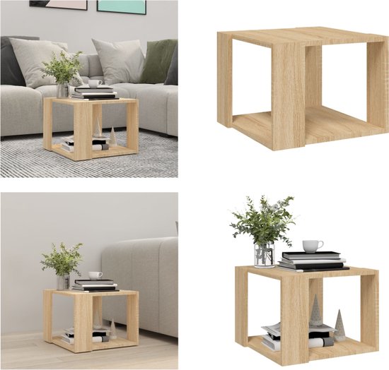 vidaXL Salontafel - Chêne Sonoma - 40x40x30 cm Table de salon - Table basse - Tables d'appoint - Table en bois - Étagère Sonoma - Table marron - Couleur Chêne