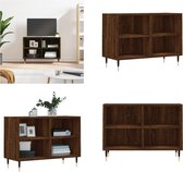 vidaXL Tv-meubel 69-5x30x50 cm bewerkt hout bruineikenkleurig - Tv-meubel - Tv-meubelen - Tv Kast - Opbergkast