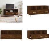 vidaXL Tv-meubel 102x36x50 cm bewerkt hout bruineikenkleurig - Tv-meubel - Tv-meubelen - Tv Kast - Opbergkast