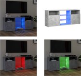 vidaXL Tv-meubel met LED-verlichting 120x30x50 cm betongrijs - Tv-kast - Tv-kasten - Televisiekast - Televisiekasten