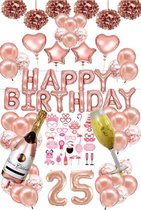 FeestmetJoep® 25 jaar verjaardag versiering & ballonnen - Rose goud