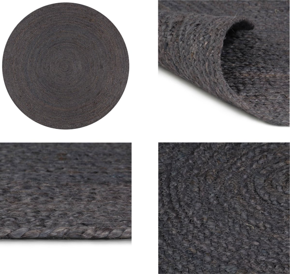 vidaXL Vloerkleed Handgemaakt met Olijfgroene Rand Jute Kleed Vloertapijt Mat