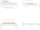 vidaXL Bedframe massief grenenhout wit 90x200 cm - Bedframe - Bedframe - Bed Frame - Bed Frames