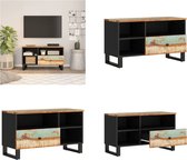 vidaXL Tv-meubel 80x33x46 cm massief hergebruikt hout en bewerkt hout - Tv-meubel - Tv-meubelen - Tv-standaard - Televisiemeubel