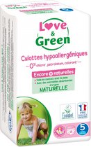 Love & Green Culottes Hypoallergéniques 18 Culottes Taille 5 (12-18 kg)