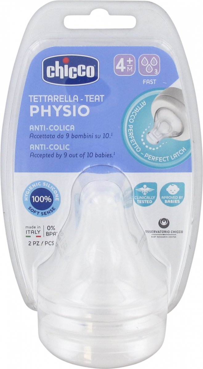 Goedkoopste Chicco Speen Fysiologisch Siliconen Transparant (4m ) 2 Stuks