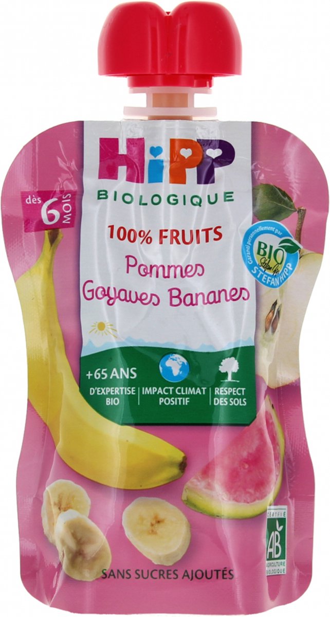 Goedkoopste HiPP 100 Fruit Biologische Appel Guave Banaan Fles Vanaf 6 Maanden 90 g