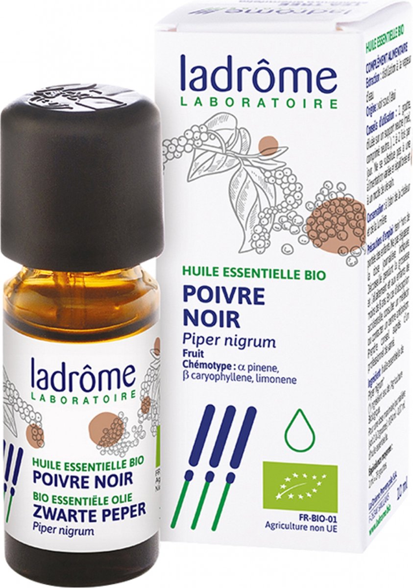 Goedkoopste Pit&Pit - Zwarte peper etherische olie bio 10 ml - Kruidig, peperig aroma - Zuiver en onverdund