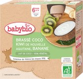 Babybio Vegan Coconut Kiwi Banana 6 Maanden en + Biologisch 4 x 85 g Flesjes