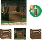vidaXL Compostbak 100x100x102 cm massief grenenhout honingbruin Compostbak Inclusief Houtreiniger en verfrisser