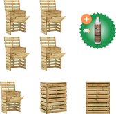 vidaXL Tuincompostbakken 4 st 80x50x100 cm geïmpregneerd grenenhout Compostbak Inclusief Houtreiniger en verfrisser