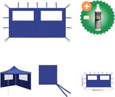 vidaXL Prieelzijwand met ramen 4x2 m blauw Partytent Inclusief Reiniger
