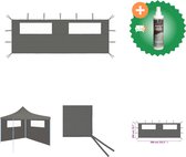 vidaXL Prieelzijwand met ramen 6x2 m antracietkleurig Partytent Inclusief Reiniger