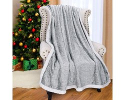 SHOP YOLO - Fleece deken - zachte pluizige gezellige fleecedeken - winterdeken - 150 x 130 cm - Wit