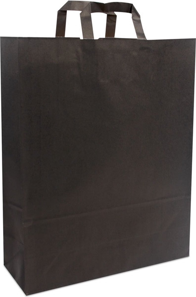 Cadeautasjes met platte handgreep, budget tassen zwart, 32x12x40cm (250 stuks)