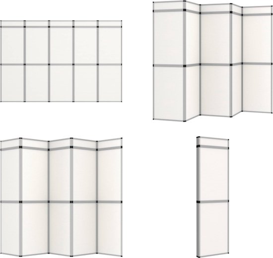 vidaXL Promotiewand met 15 panelen inklapbaar 302x200 cm wit - Promotiewand - Promotiewanden - Presentatiewand - Presentatiewanden