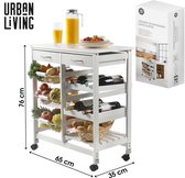 Bol.com WITTE OPBERGSERVER MET 2 LADES EN 3 MANDEN 65X35XH76CM aanbieding