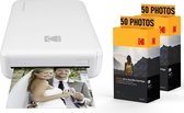 KODAK Pack Imprimante Photo Printer PM220 et 2 cartouches MSC50 - Photos 5.4 * 8.6 cm, WIFI, Compatible avec iOS et Android - Blanc