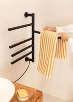CREATE - Elektrisch handdoekenrek met 180º draaibare stan - Zwart - WARM TOWEL MINIMAL