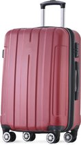Bagage à main à coque rigide rouge en matériau ABS, roue universelle double roue, avec serrure TSA pour plus de sécurité, XL