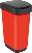 Récipient rotatif 25 l avec couvercle, plastique (PP) sans BPA, rouge, 25 l (33,3 x 25,2 x 47,6 cm)