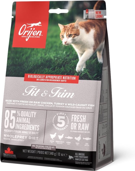 Orijen Whole Prey Fit & Trim Cat Kip&Kalkoen - Kattenvoer - 340 g