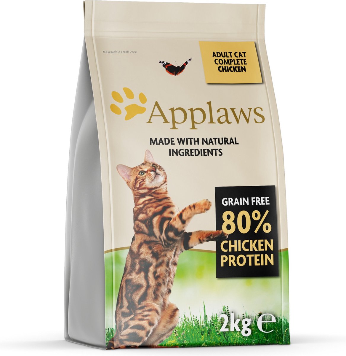 2kg Adult Kip + 6x156g Kip & Pompoen Applaws Droog- en Natvoer Kattenvoer