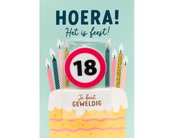 Verjaardagskaart met kaars | 18 jaar | Je bent geweldig