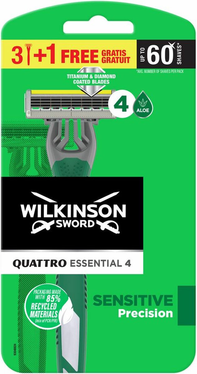 Wilkinson Wegwerpscheermesjes Quattro Essential 4 4 stuks