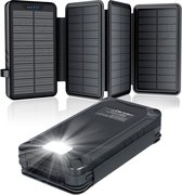 Multifunctionele Solar Power Bank 26800mAh - Noodpakket - Draadloos Opladen - Zaklamp - Snelle Zonnepanelen - Dubbele Ingang - LED-indicatielampjes