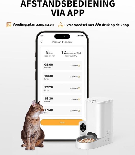 Waterfontein kat - Automatische drink- en voerbak voor gezonde huisdieren
