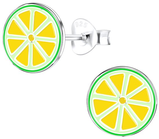 Joie|S - Boucles d'oreilles argent citron - boucles d'oreilles citron vert - 9 mm citron vert
