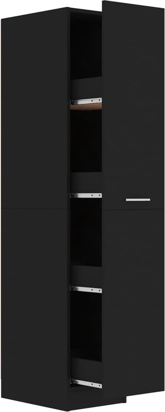vidaXL-Apothekerskast-30x42,5x150-cm-spaanplaat-zwart
