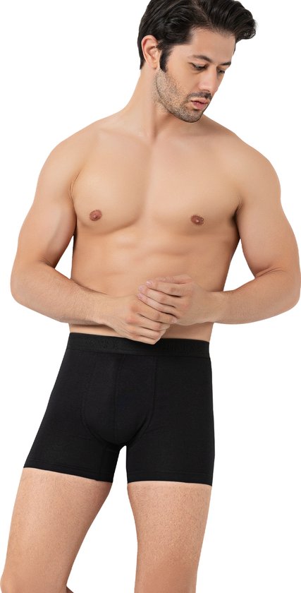 4 Pack Boxershorts Heren Van Stretch Katoen - Zwart-XL