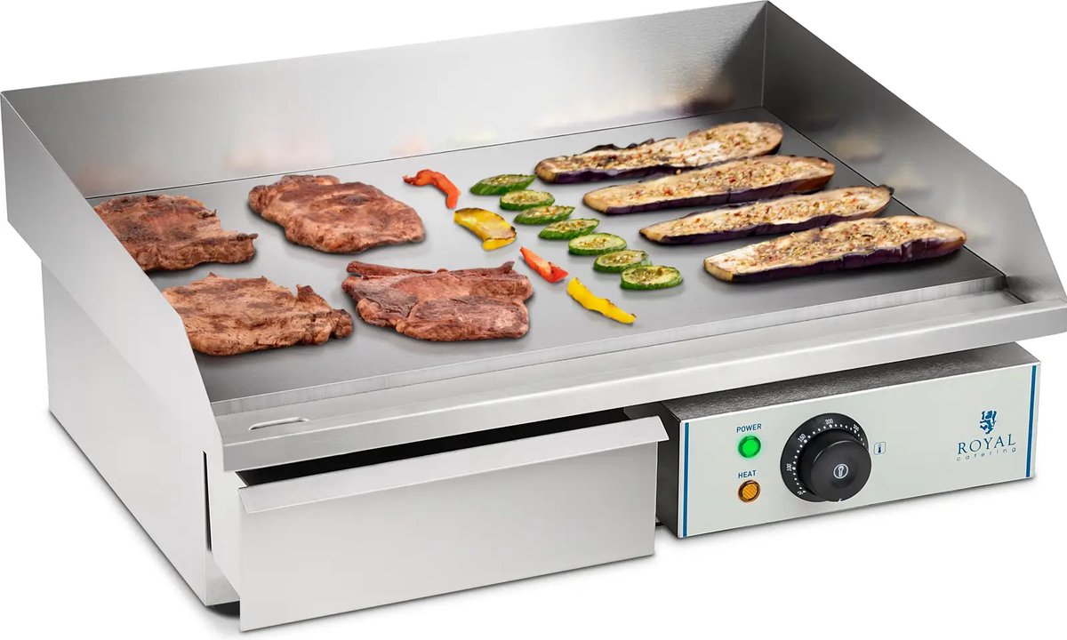 Royal Catering Elektrische bakplaat - 55 cm - Glad - 1 x 3.0 kW