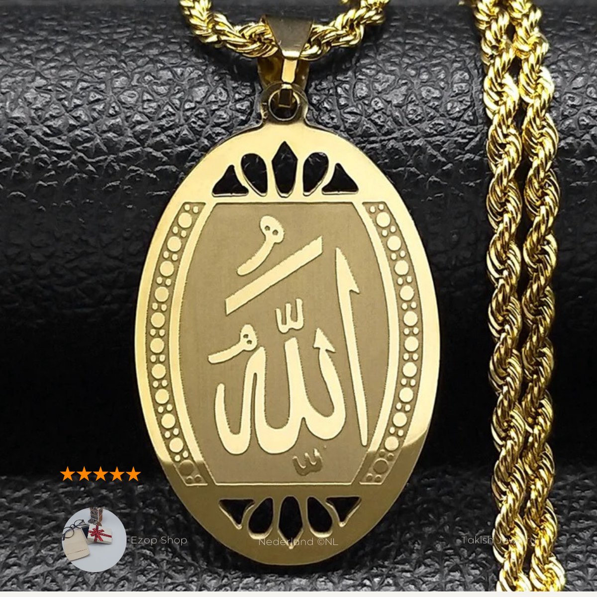 PROSTEEL Allah Ketting voor Mannen Vrouwen Vergulde Islam Ketting Mohammed Arabische Moslim Islamitische Sieraden, Geen steen