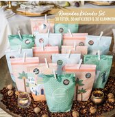 Papierdrachen Calendrier du Ramadan, DIY, à remplir, pour enfants et adultes, sacs en papier kraft imprimés de couleur pastel, pour présentation et décoration, Eid Mubarak, réutilisable