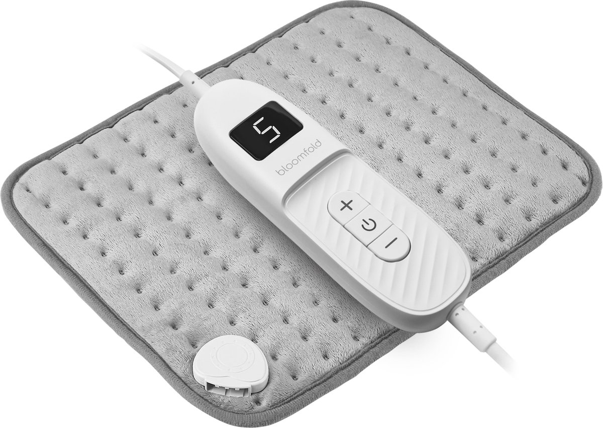 Bloomfold Elektrisch warmtekussen - 40 x 30 cm - 9 standen - Automatische uitschakeling - Heating pad - Grijs