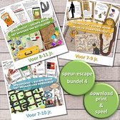 3x speurtocht + escape room voor kinderen 7 t/m 11 jr. – bundel 4 – download, print & speel – gebruik voor kinderfeestje