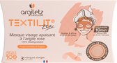 Argiletz Textilit Zen Verzachtend Gezichtsmasker met Roze Klei 3 Maskers
