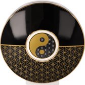 Goebel - Lotus | Vaas Yin Yang zwart - Levensbloem wit | Porselein - 16cm