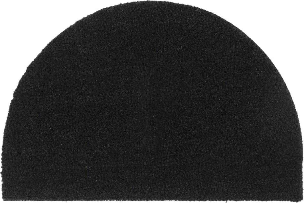 vidaXL - Deurmat - halfrond - 40x60 - cm - getufte - kokosvezel - zwarty