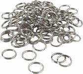 Sleutelringen - Sleutelhanger Ringen - DIY Sleutelhangers Maken - Metaalkleurig - Dia: 15 mm - Creotime - 100 stuks